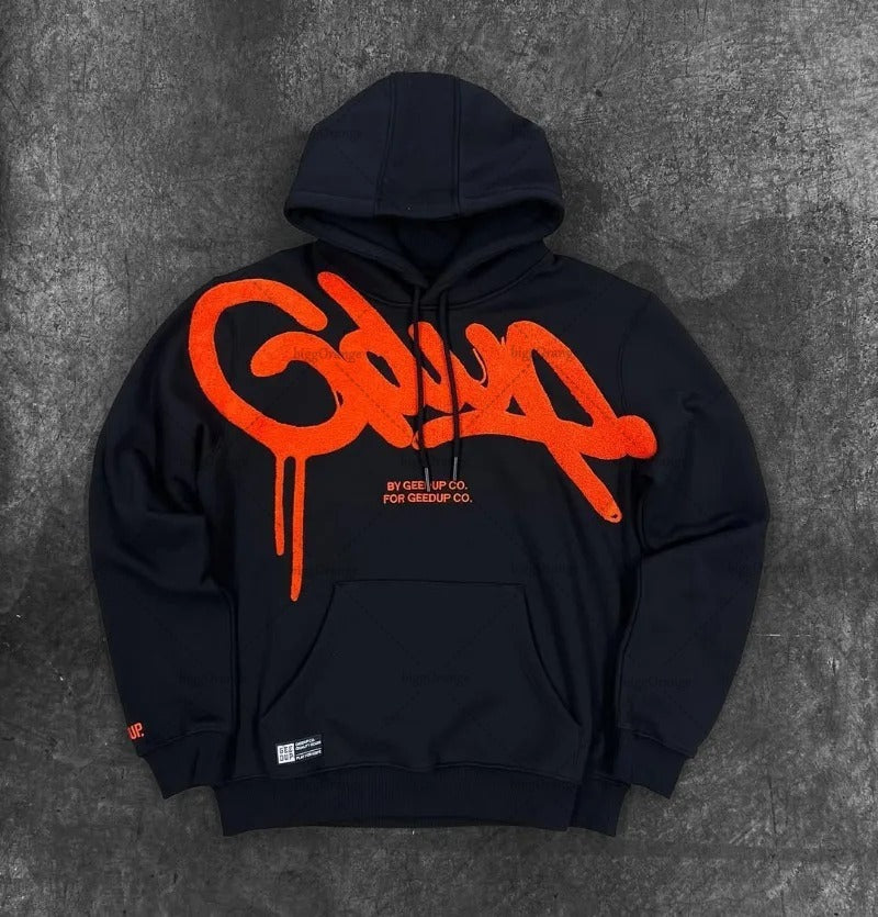 Hoodie Hip Hop Streetwear à Broderie — Coupe Oversize Unisexe