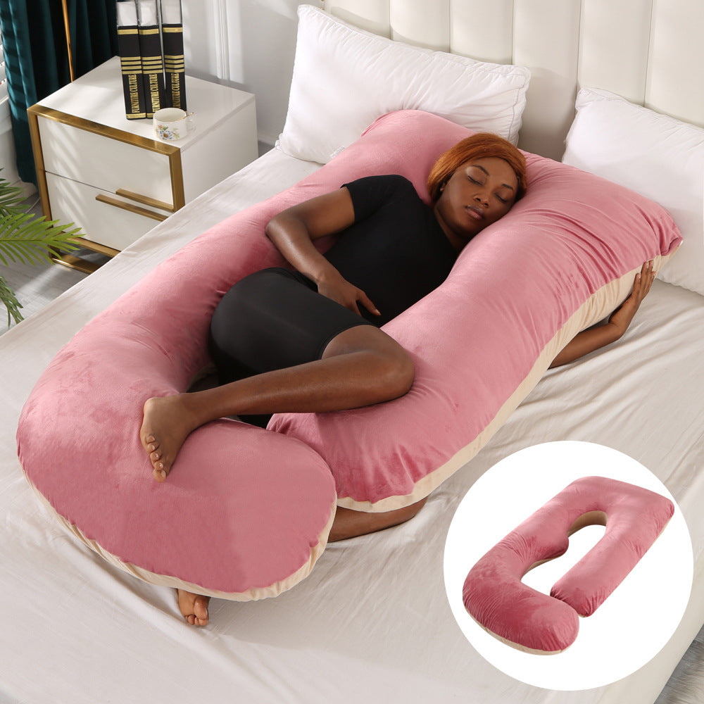 Oreiller de Grossesse en Forme de J – Protection Lombaire, Soutien Latéral pour Femme Enceinte