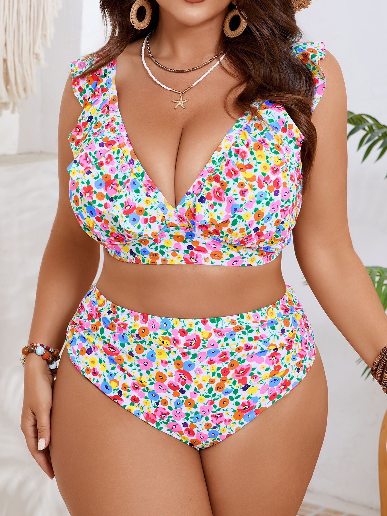 Maillot de bain une pièce à imprimé floral