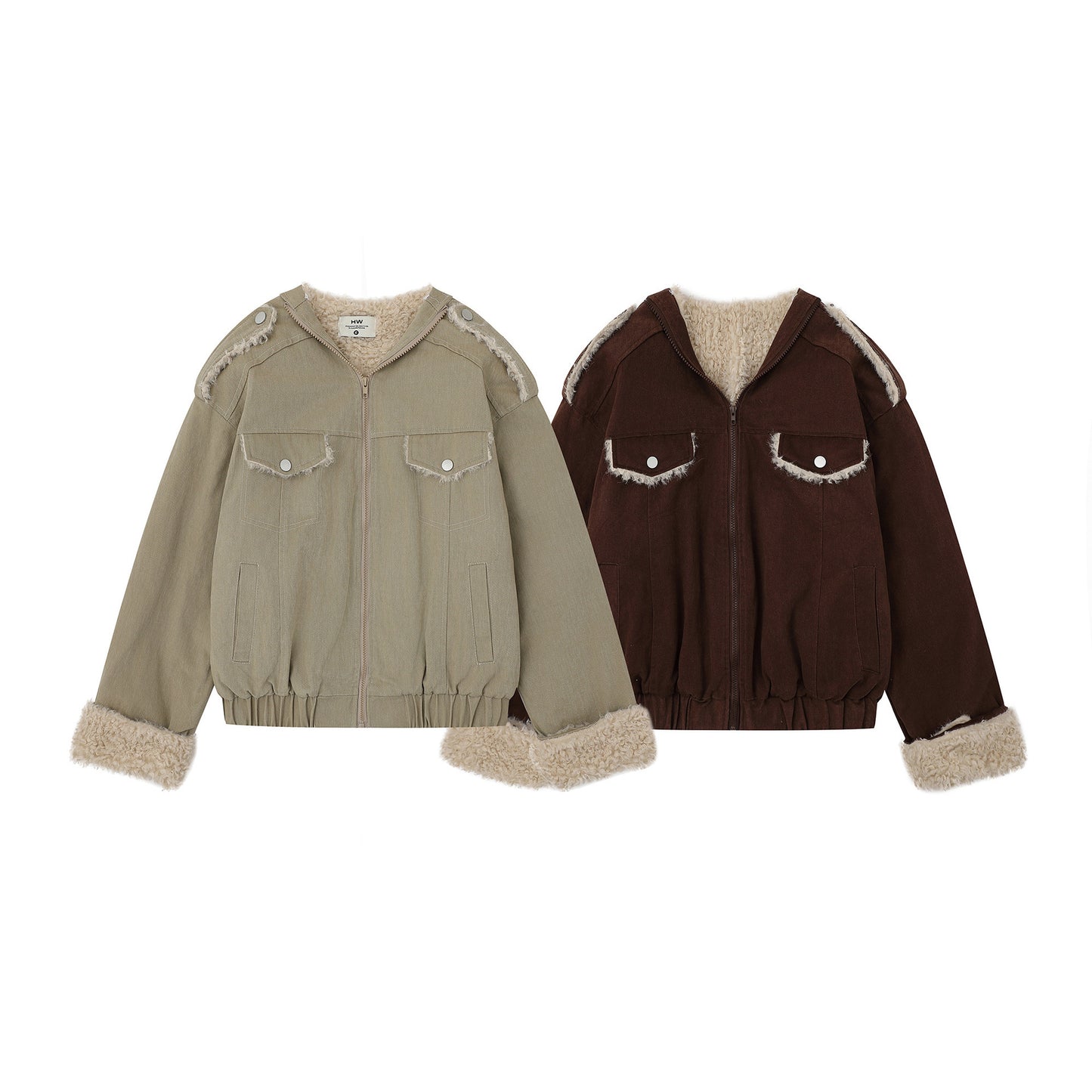Veste à capuche en peluche d'agneau pour femme