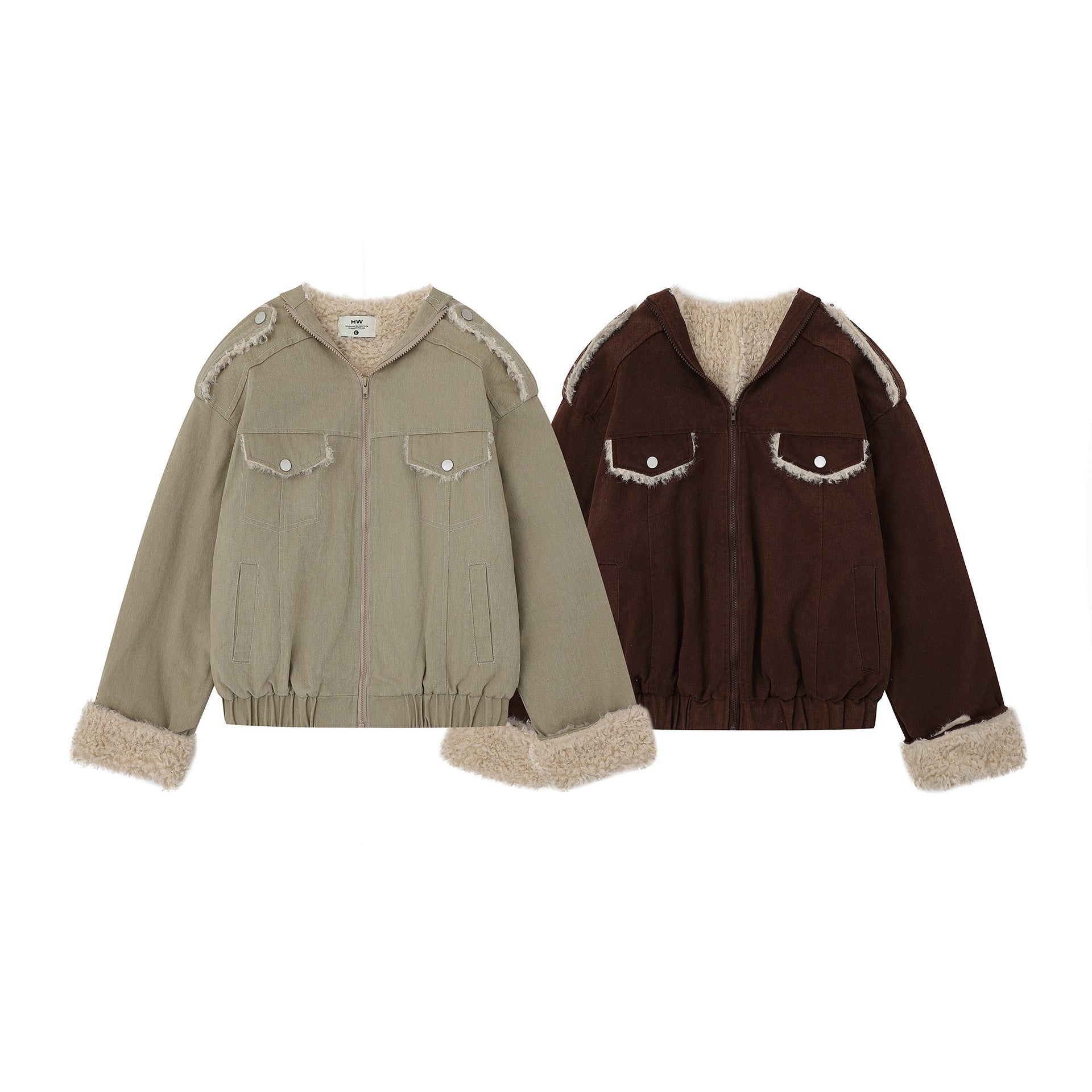 Veste à capuche en peluche d'agneau pour femme