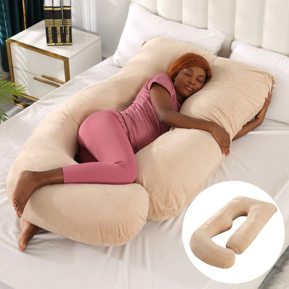 Oreiller de Grossesse en Forme de J – Soutien Lombaire & Latéral pour Femme Enceinte