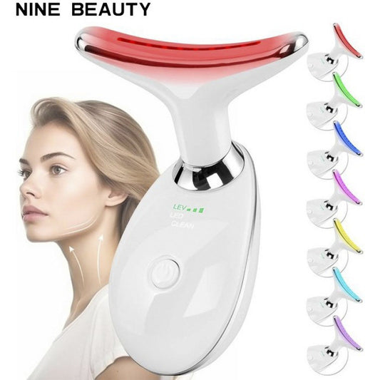 Appareil de Beauté Massant pour le Cou – Luminothérapie 7 Couleurs Anti-Rides