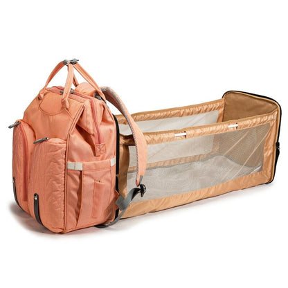 Sac à langer convertible – Grand format, lit de voyage pliable, sangle poussette incluse