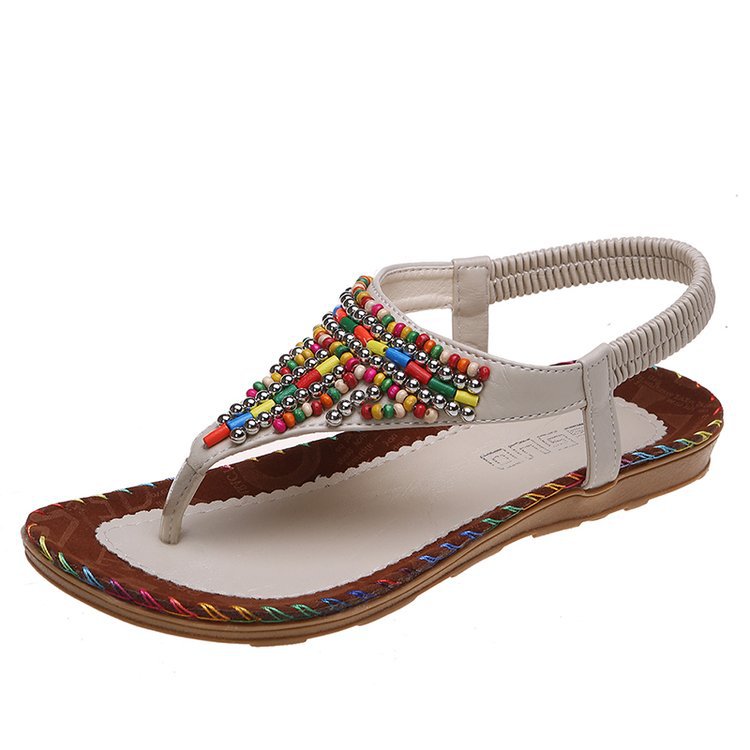 Sandales Plates Femme Style Féerique – Tong Confortable à Bride Orteil & Strass