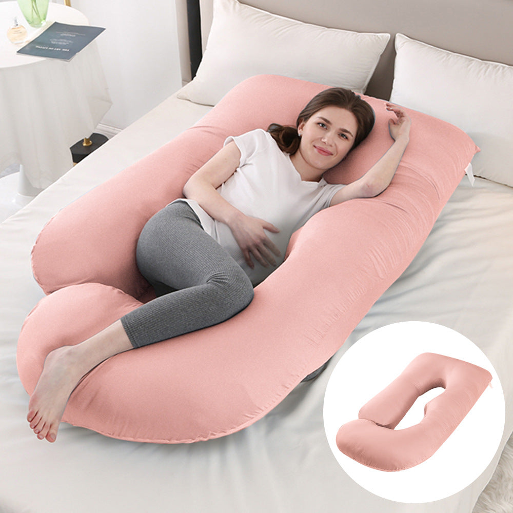 Oreiller de Grossesse en Forme de J – Protection Lombaire, Soutien Latéral pour Femme Enceinte