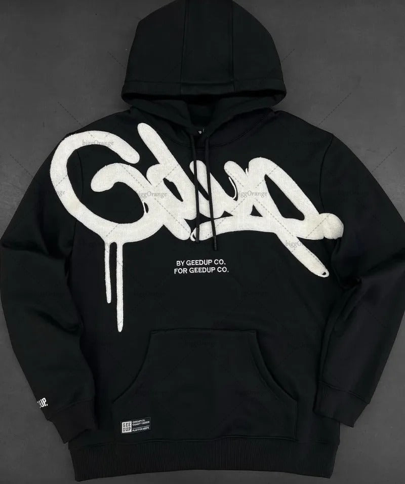 Hoodie Hip Hop Streetwear à Broderie — Coupe Oversize Unisexe