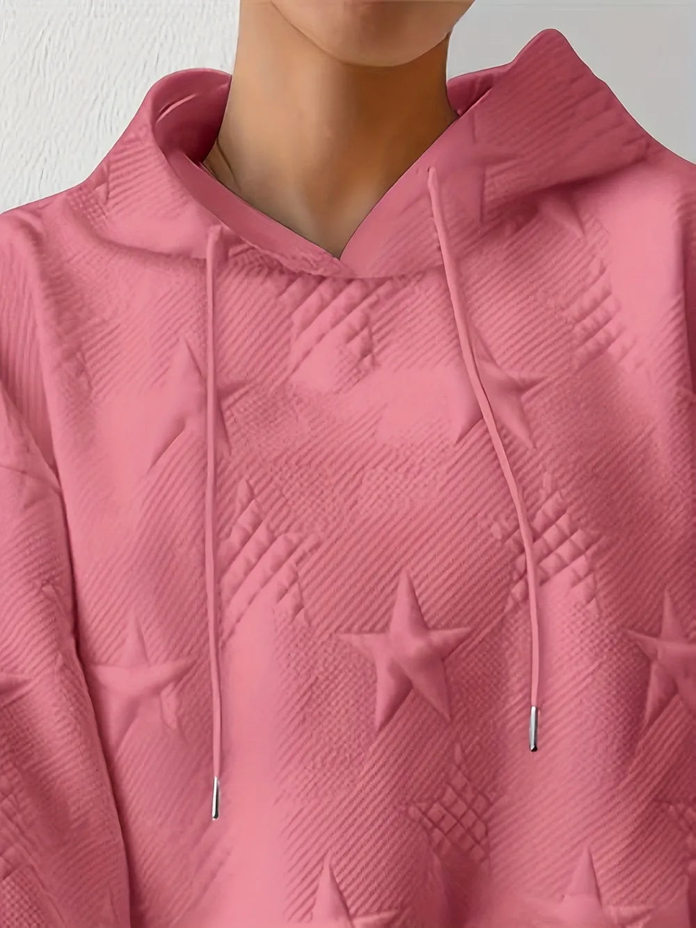 Sweat à capuche femme – Motif étoile texturé | Grande taille