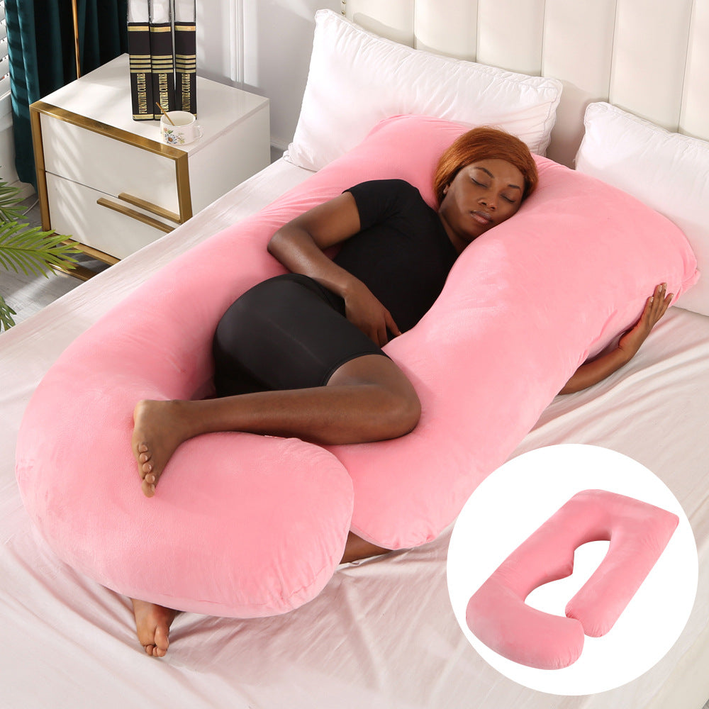 Oreiller de Grossesse en Forme de J – Protection Lombaire, Soutien Latéral pour Femme Enceinte