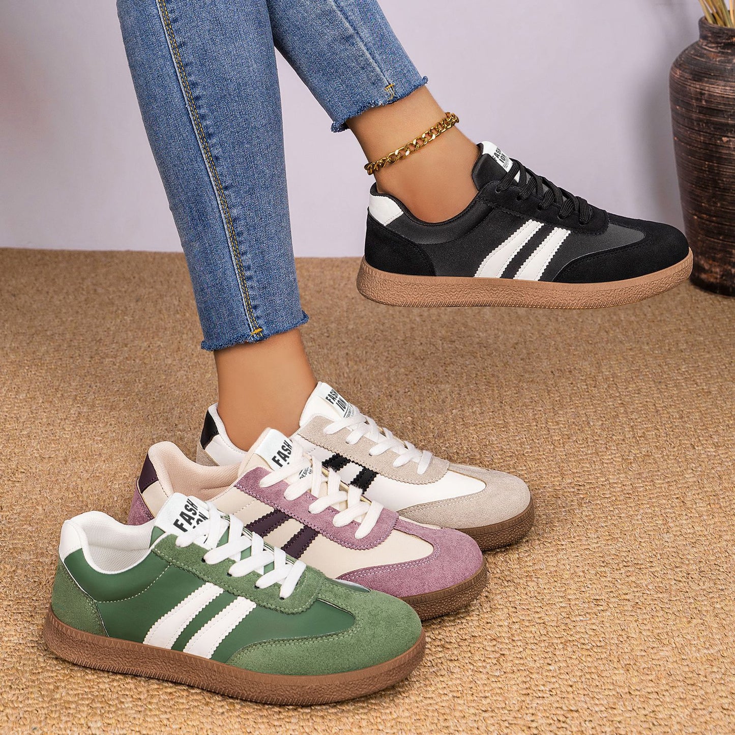 Chaussures Casual Femme – Semelle Souple Légère, Lacets, 5 Coloris