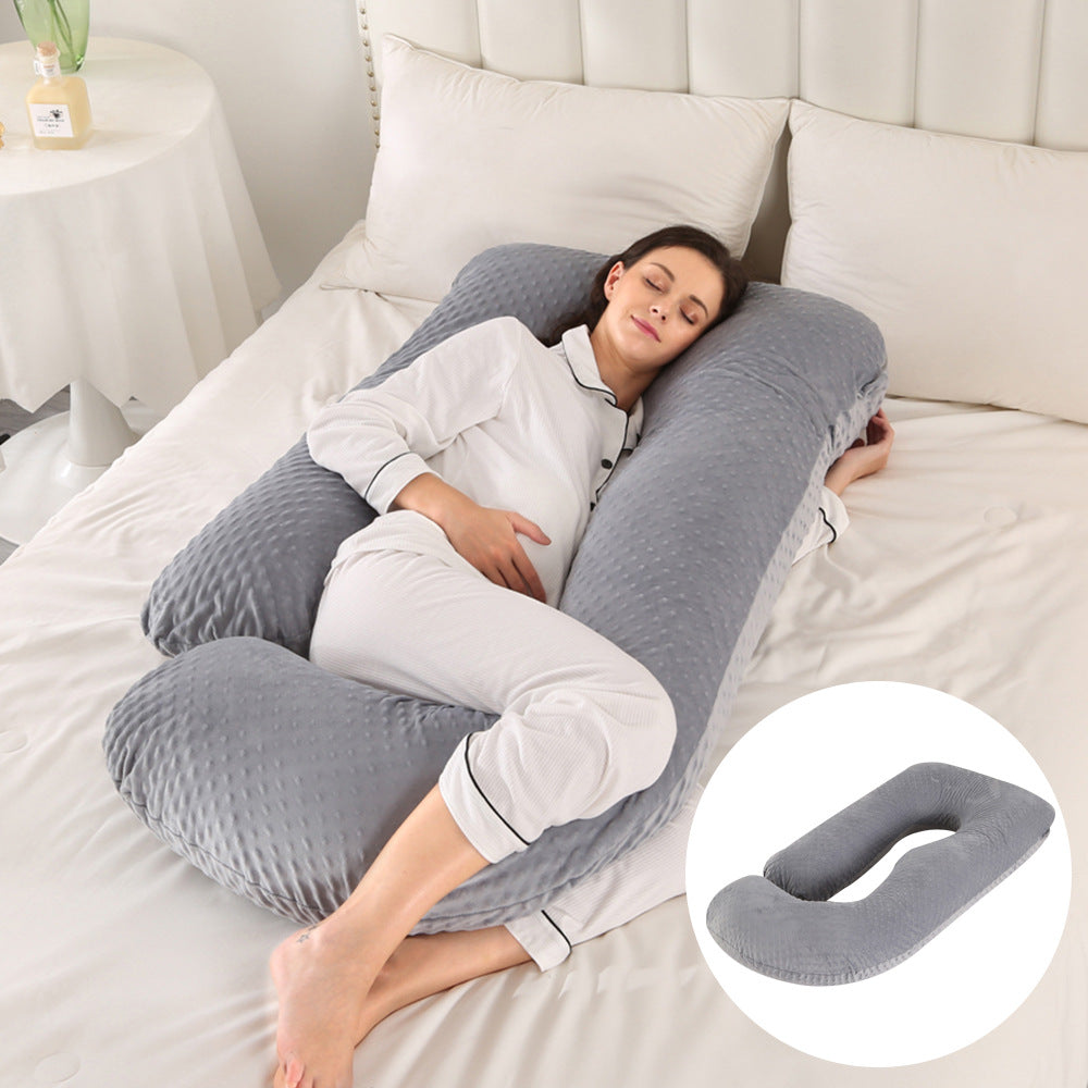 Oreiller de Grossesse en Forme de J – Protection Lombaire, Soutien Latéral pour Femme Enceinte