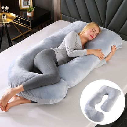 Oreiller de Grossesse en Forme de J – Soutien Lombaire & Latéral pour Femme Enceinte