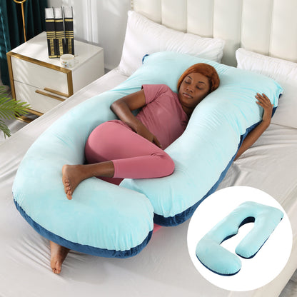 Oreiller de Grossesse en Forme de J – Soutien Lombaire & Latéral pour Femme Enceinte