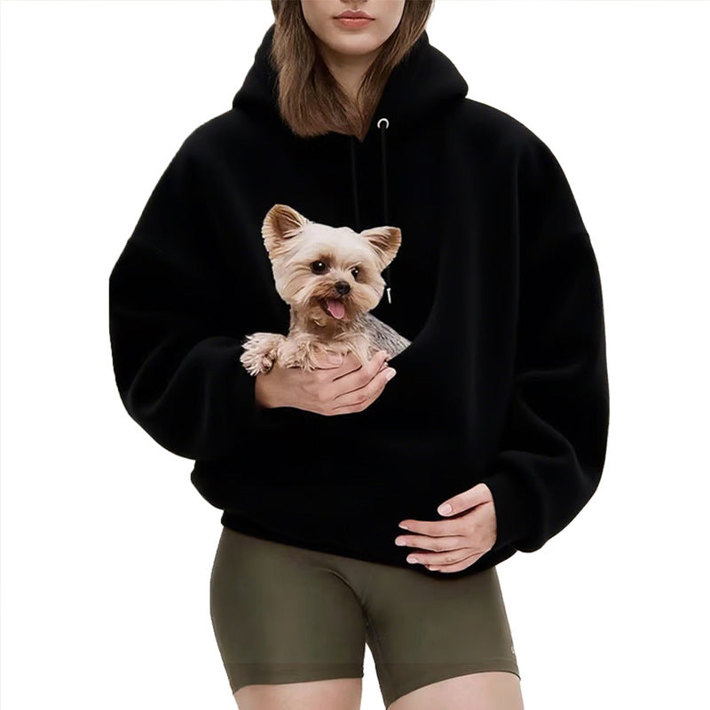 Sweat à capuche de transport pour animaux de compagnie, sac de transport mains libres pour chiens et chats, sweat-shirt unisexe pour petits animaux de compagnie