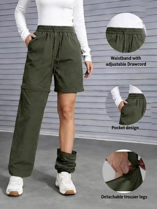 Pantalon de Randonnée Convertible Femme – Imperméable, Séchage Rapide, Jambes Zippées pour Camping & Voyage