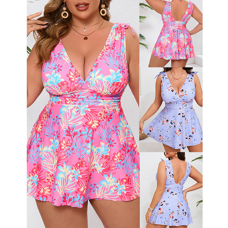 Ensemble maillot de bain 2 pièces style jupe – Grande taille femme