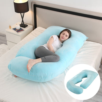 Oreiller de Grossesse en Forme de J – Soutien Lombaire & Latéral pour Femme Enceinte