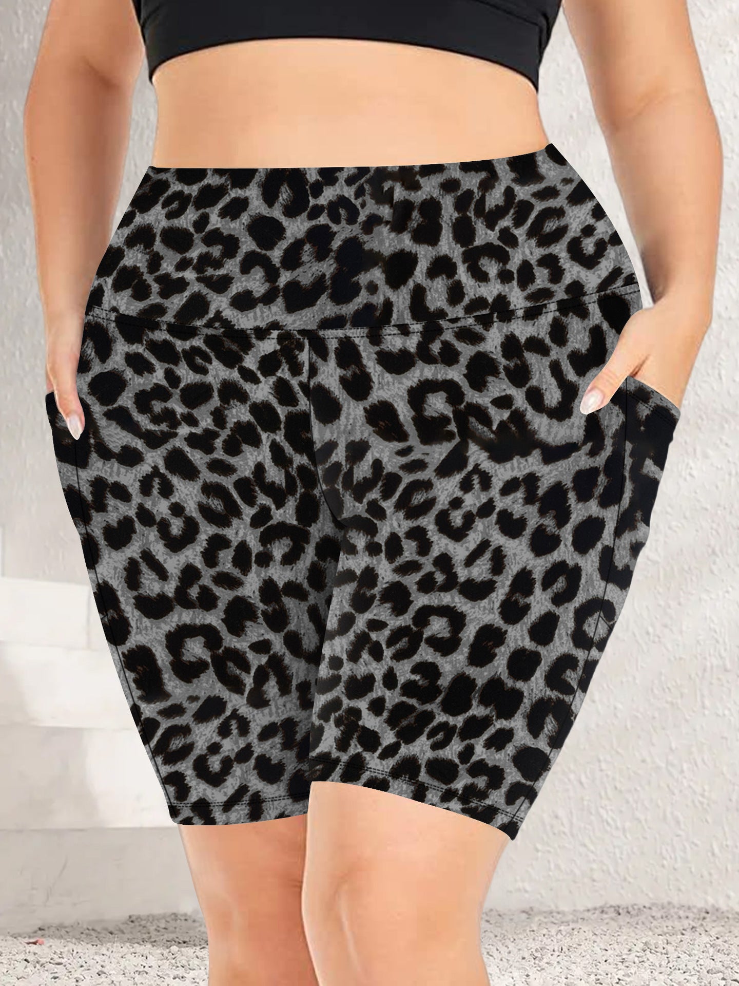 Short de yoga cinq-quarts à poches pour femme, pantalon de sport de yoga moulant et taille haute