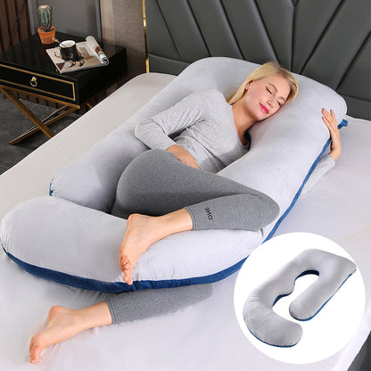 Oreiller de Grossesse en Forme de J – Soutien Lombaire & Latéral pour Femme Enceinte
