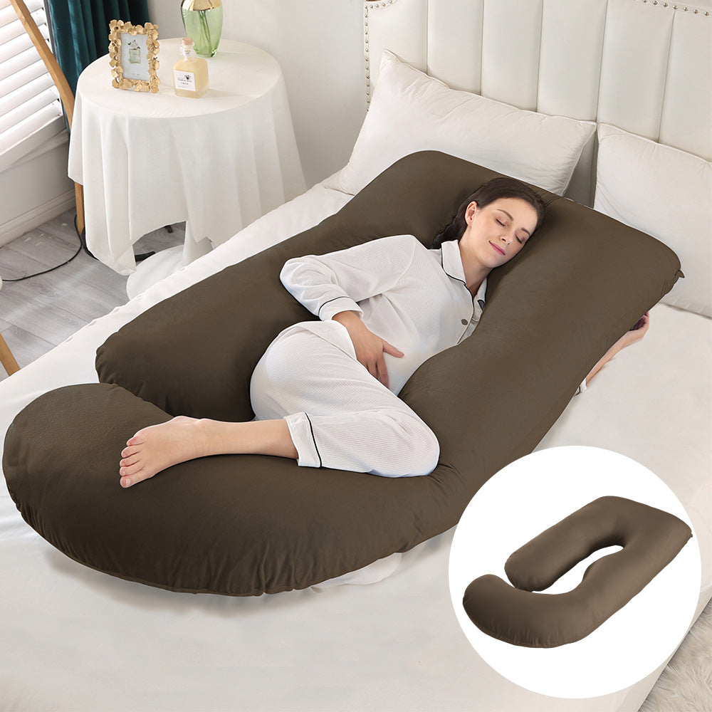 Oreiller de Grossesse en Forme de J – Protection Lombaire, Soutien Latéral pour Femme Enceinte
