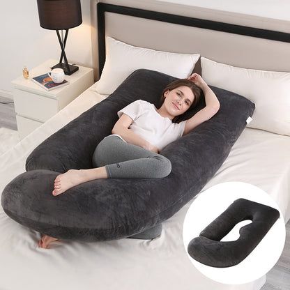 Oreiller de Grossesse en Forme de J – Soutien Lombaire & Latéral pour Femme Enceinte