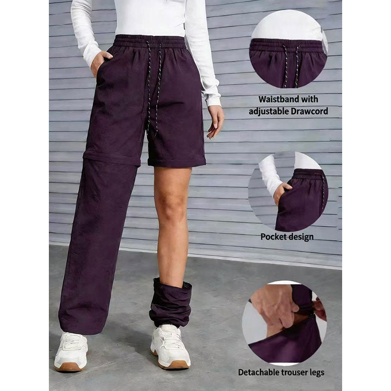 Pantalon de Randonnée Convertible Femme – Imperméable, Séchage Rapide, Jambes Zippées pour Camping & Voyage
