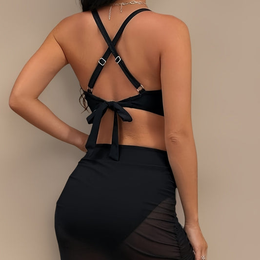 Bikini dos nu à bretelles croisées