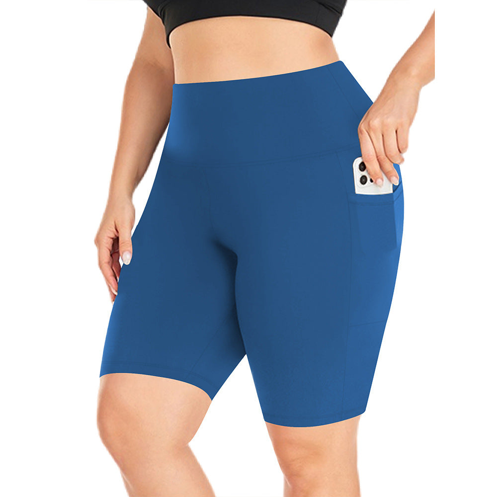 Short de yoga cinq-quarts à poches pour femme, pantalon de sport de yoga moulant et taille haute