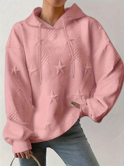 Sweat à capuche femme – Motif étoile texturé | Grande taille