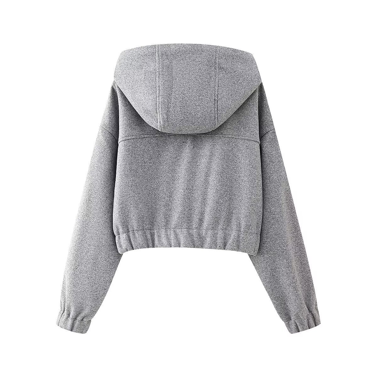 Veste Sweat Zippée à Capuche Femme – Style Européen