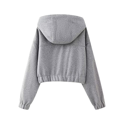 Veste Sweat Zippée à Capuche Femme – Style Européen