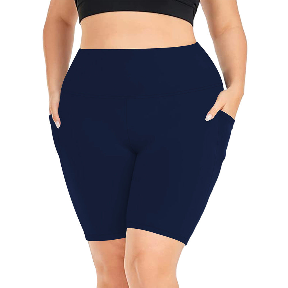 Short de yoga cinq-quarts à poches pour femme, pantalon de sport de yoga moulant et taille haute