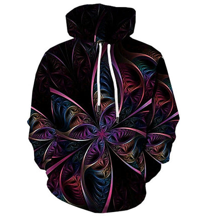Sweat à Capuche Imprimé Roses – Style Européen & Américain, Coupe Oversize Unisexe