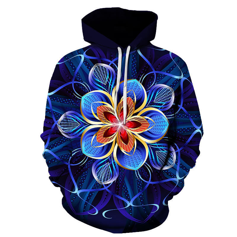 Sweat à Capuche Imprimé Roses – Style Européen & Américain, Coupe Oversize Unisexe