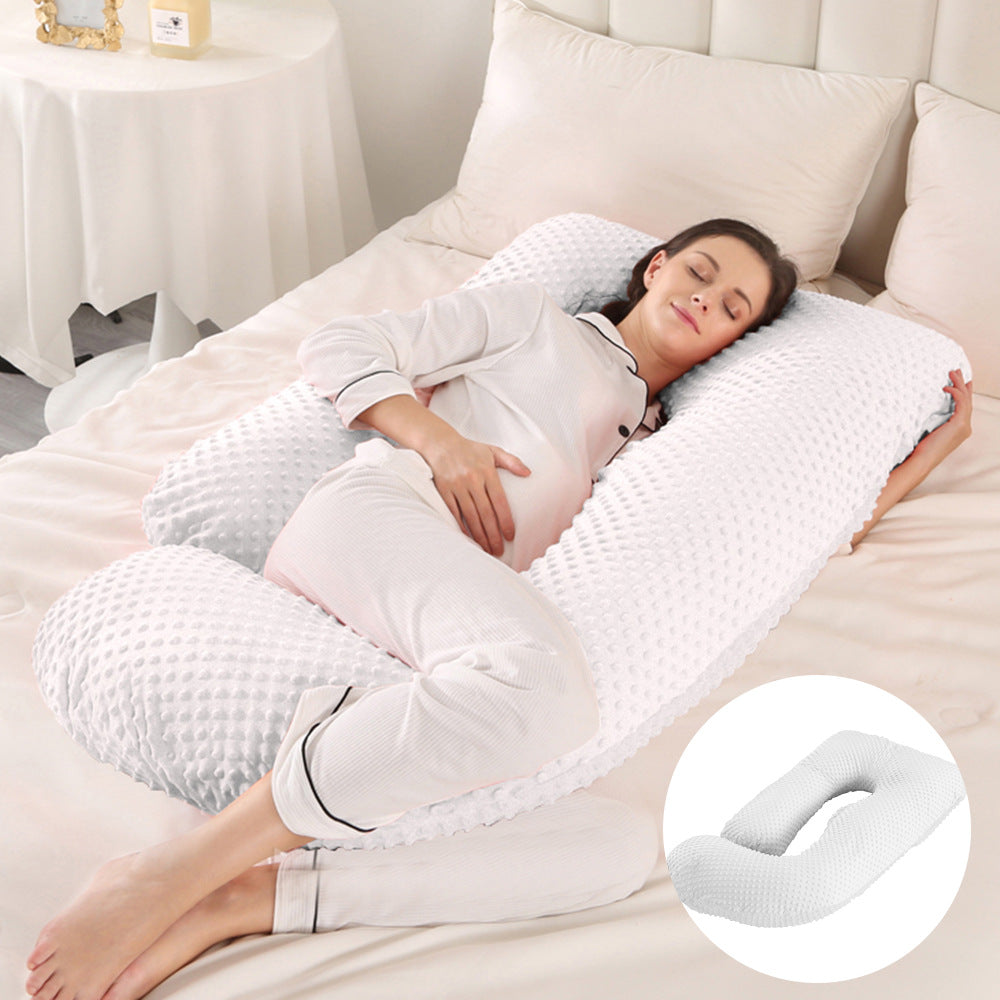 Oreiller de Grossesse en Forme de J – Protection Lombaire, Soutien Latéral pour Femme Enceinte