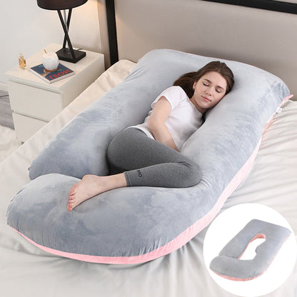 Oreiller de Grossesse en Forme de J – Soutien Lombaire & Latéral pour Femme Enceinte