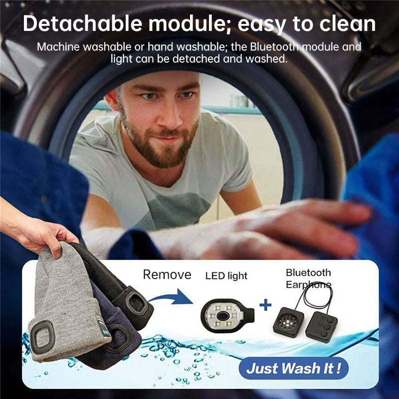 Bonnet Chauffant LED Bluetooth 5.4 – Rechargeable USB, 3 Niveaux de Luminosité
