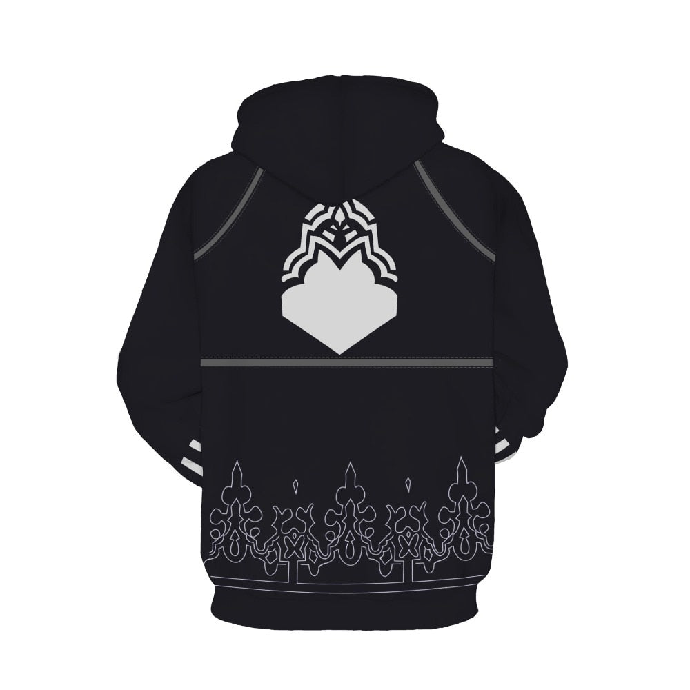NieR:Automata YoRHa No.2 Type B Cosplay - Sweatshirt Cardigan 3D Imprimé Anime Veste à Capuche