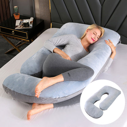 Oreiller de Grossesse en Forme de J – Soutien Lombaire & Latéral pour Femme Enceinte