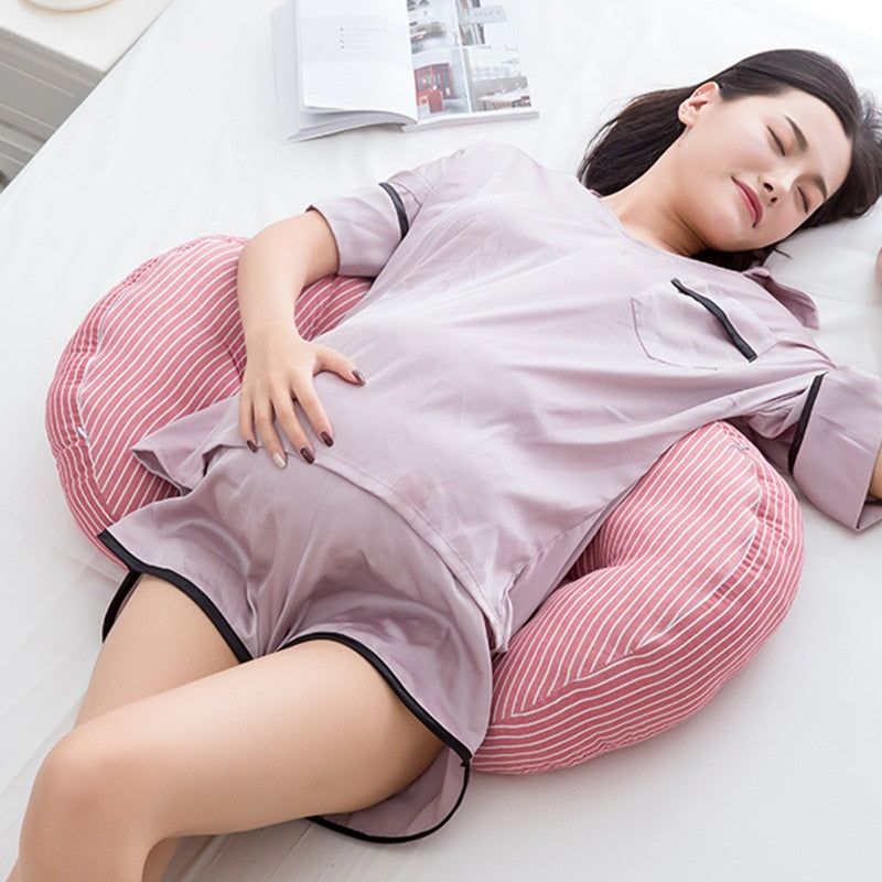 Oreiller de grossesse en U – Soutien du ventre, confort pour dormir sur le côté