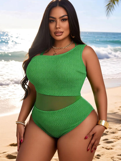Maillot de bain une pièce gainant avec insert en mesh