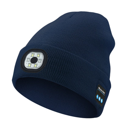 Bluetooth 5.4 LED Heated Beanie – USB Rechargeable, 3 Brightness Levels