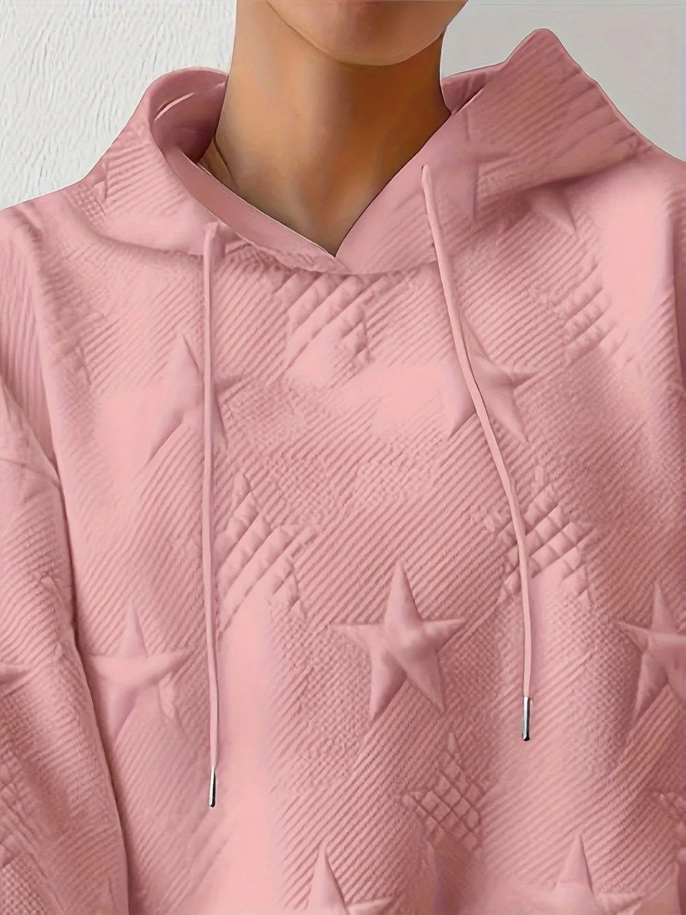 Sweat à capuche femme – Motif étoile texturé | Grande taille