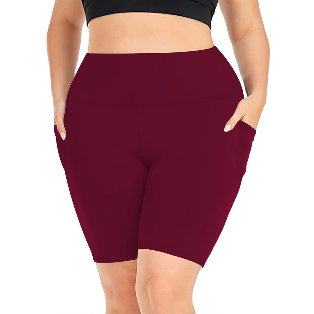 Short de yoga cinq-quarts à poches pour femme, pantalon de sport de yoga moulant et taille haute