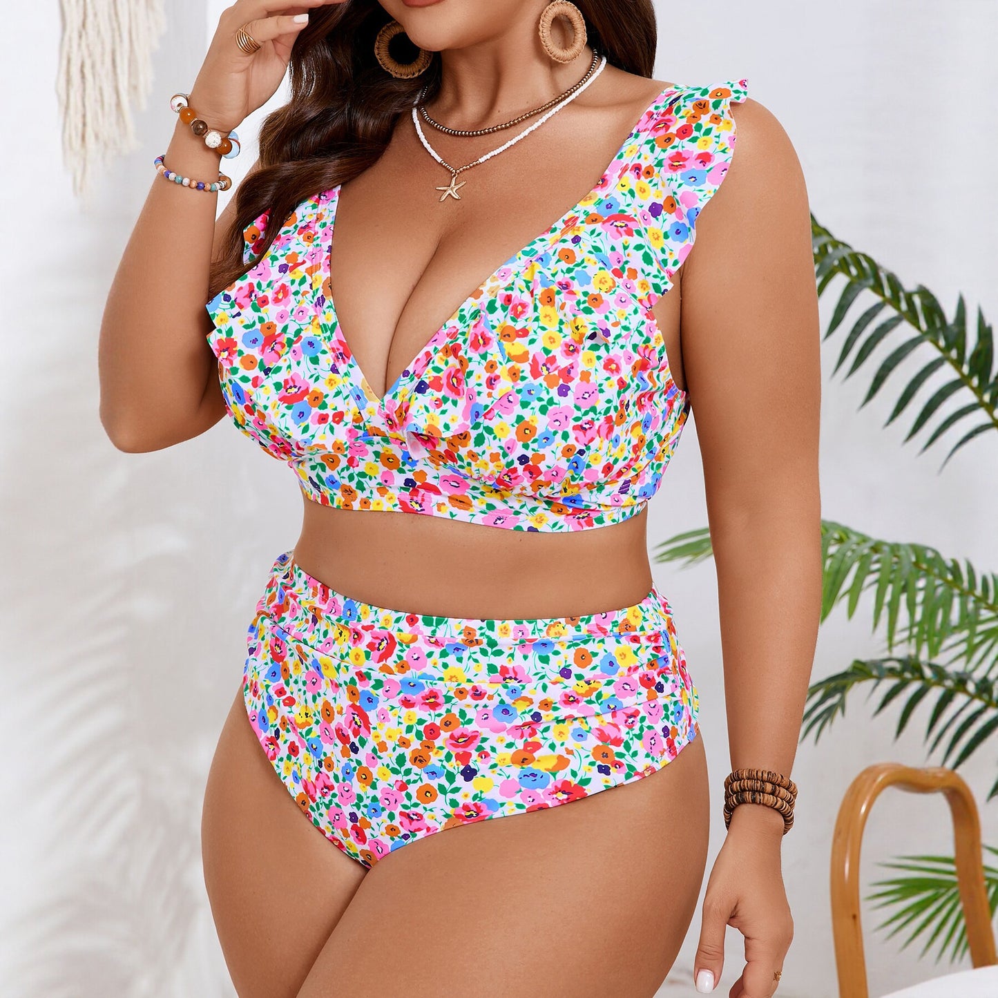 Maillot de bain une pièce à imprimé floral