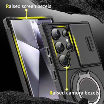 Coque Samsung avec Support Voiture Magnétique Rotatif – Objectif A17, Rabat Antichoc S25/S26