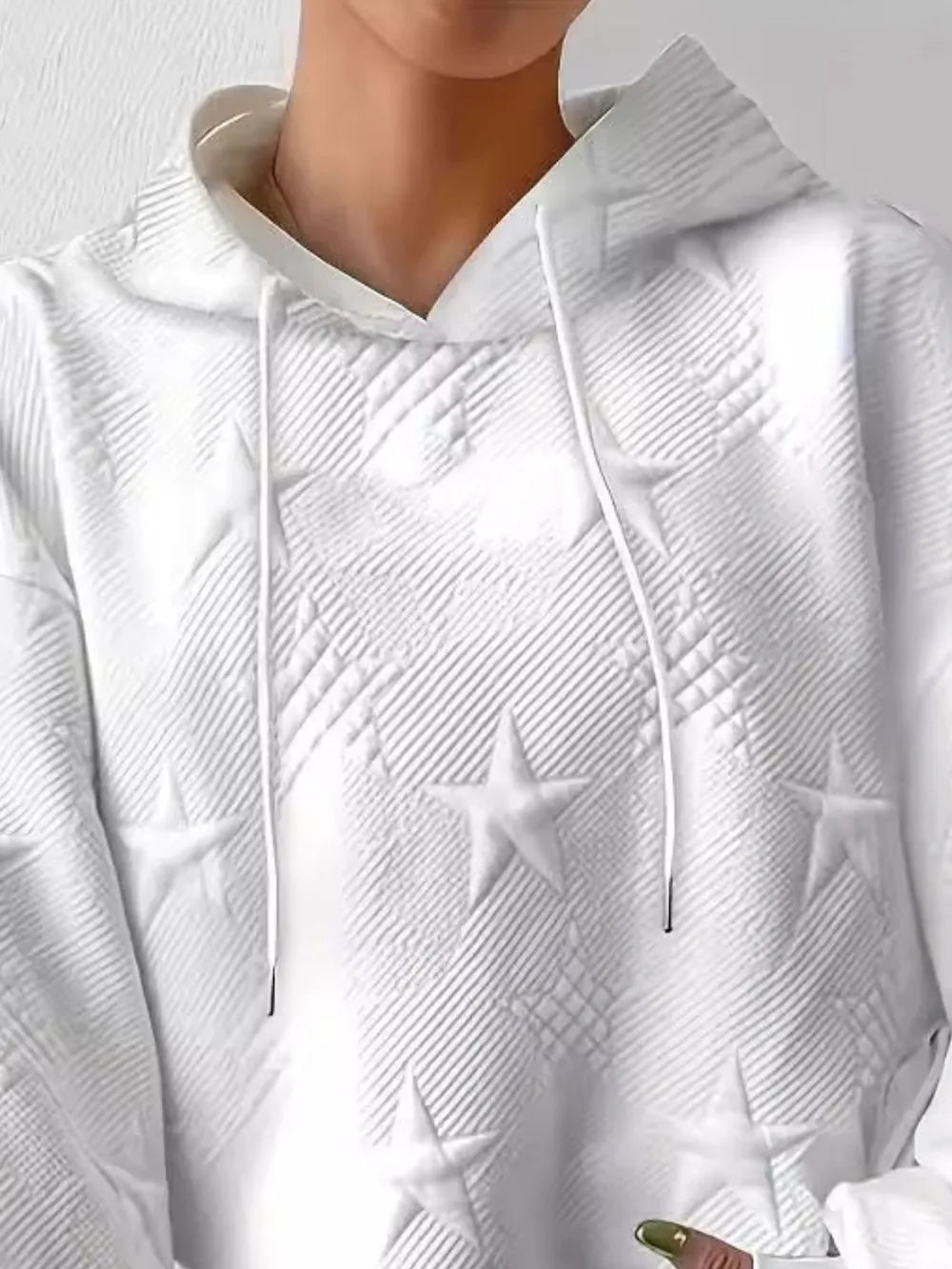 Sweat à capuche femme – Motif étoile texturé | Grande taille