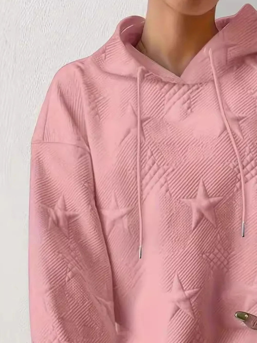 Sweat à capuche femme – Motif étoile texturé | Grande taille