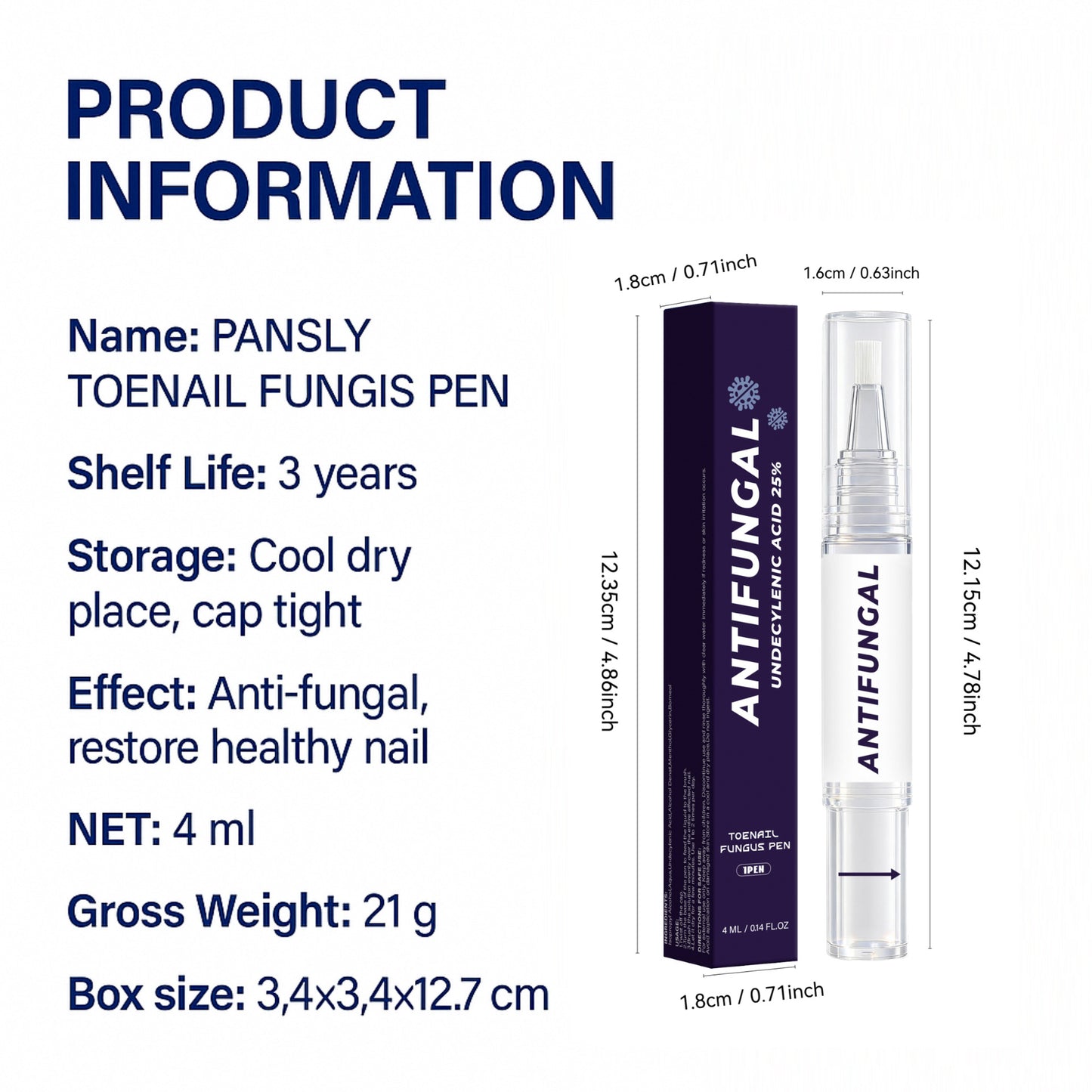 Stylo Réparateur Anti-Mycose des Ongles – Traitement à l'Acide Undécylénique 4ml