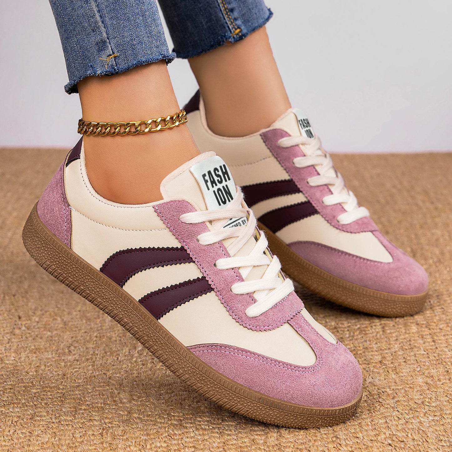 Chaussures Casual Femme – Semelle Souple Légère, Lacets, 5 Coloris